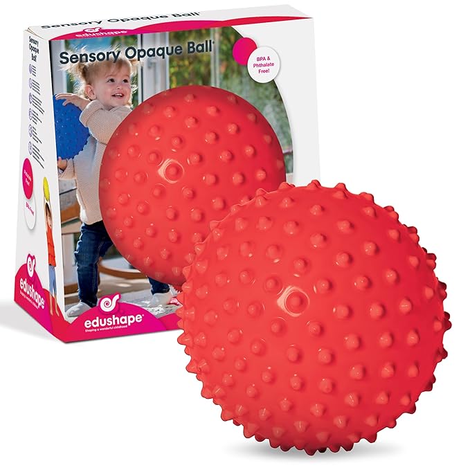 Edushape Original Sensory Ball for Baby - 7" Red Color Ball Enhances Gross Motor Skills for Kids 6 Months & Up