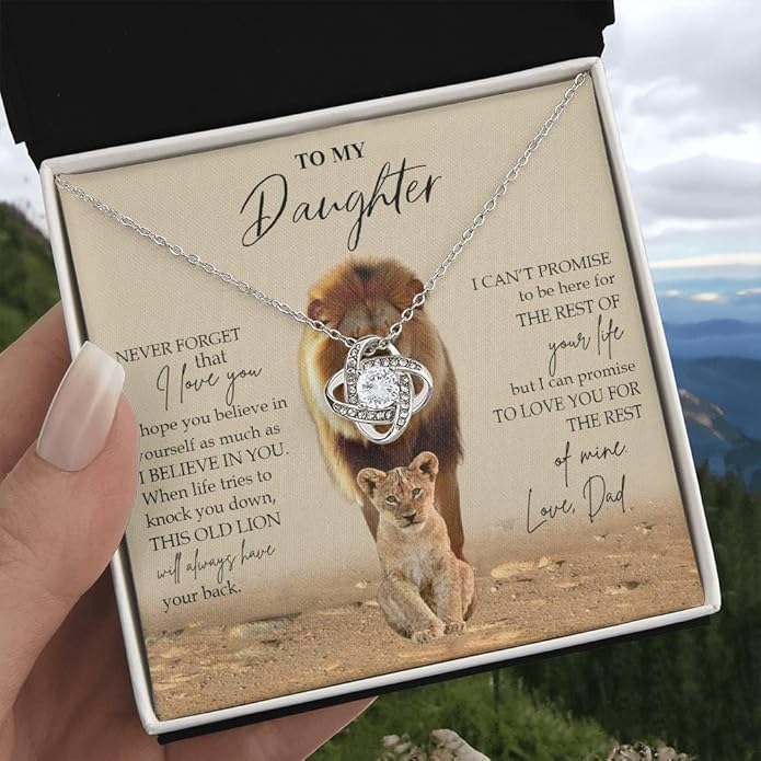 To My Daughter Gift Necklace From Dad or Mom - Badass Daughter Jewelry With Heartfelt Message & Elegant Box