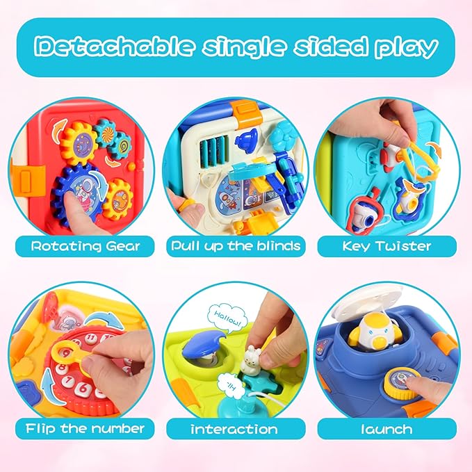 Montessori Toys for 1 2 Year Old Boy and Girl - Busy Board for 1 Year Old,Early Development Educational Activity Board for Toddlers 2-4