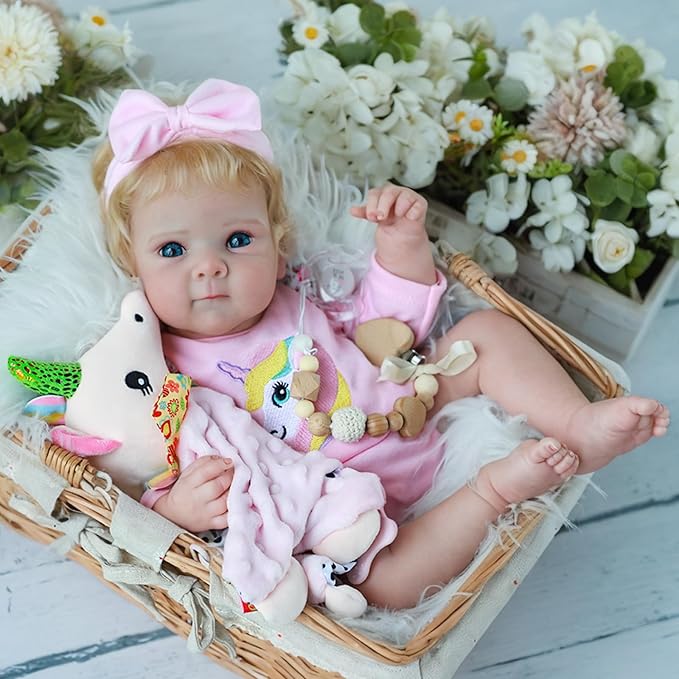 Lifelike Reborn Baby Dolls - 20-inch Realistic Silicone Baby Girl, Newborn Doll with Full Vinyl Body, Handmade with Accessories, Real Life Baby Doll for 3+ Years Old Kids Gifts