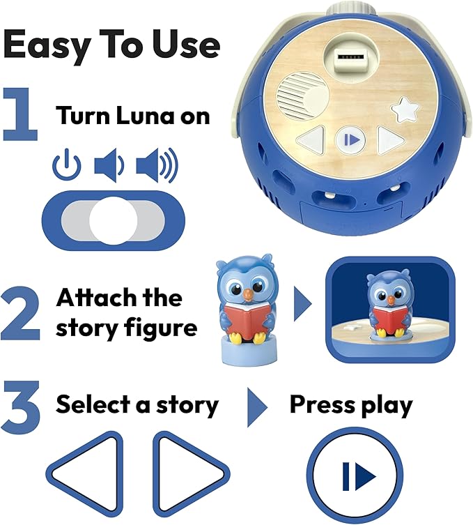 Kids Book Projector – 5 Daniel Tiger & 5 Classic Read-Aloud Stories, 10 Songs & Night Light & Soothing Dream Music | Children Ages 3+ Storytime Projector for Kids & Toddler | Toys, Owl & Daniel Tiger