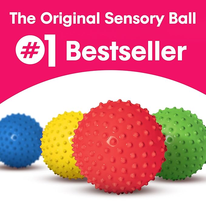 Edushape Original Sensory Ball for Baby - 7" Red Color Ball Enhances Gross Motor Skills for Kids 6 Months & Up