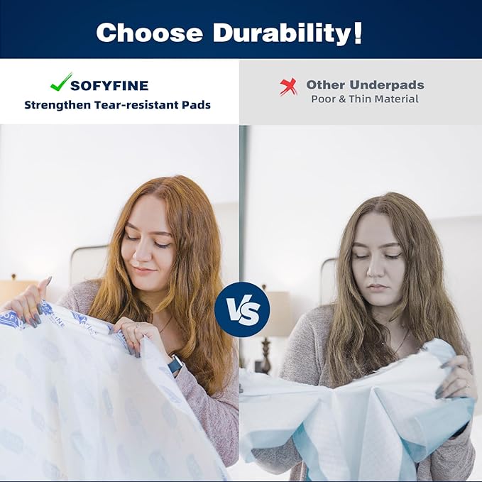 Biggest Chucks Disposable 57"x36" Tear Resistant 215 Gram Heavy Duty Adults Incontinence Bed Pads, 5XL Extra Large Thicken Puppy Pee Pad, 10X Absorbency 360 Lb Transfer[10 Pads]