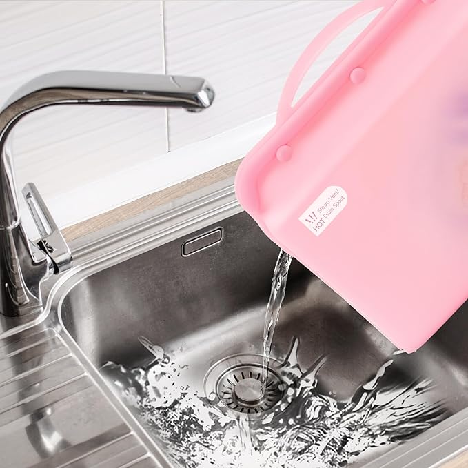 Silicone Microwave Steam Sterilizer Bag for Baby Bottles, Reusable Sterilizing Bag for Pump Parts and Toddler Accessories, Easy to Use Sterilizer Bags Perfect for Home and Travel, Pink (1PC)