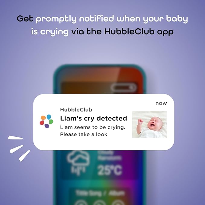 HUBBLE CONNECTED SkyVision Pro Twin AI-Enhanced HD Smart Baby Monitor, 2 Cameras, Parent Unit, Mounts, Smart Rollover & Cry Detection, AI Sleep Report, 2-Way Talk, Night Vision, Light & Sounds, App