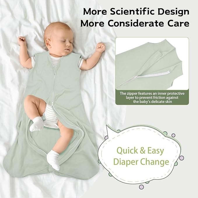 3 Pack Baby Sleep Sack 18-24 Months 100% Cotton TOG 0.5 Baby Sleeping Bag 2-Way Zipper Toddler Wearable Blankets Comfy Stretchy Summer Sleep Sacks