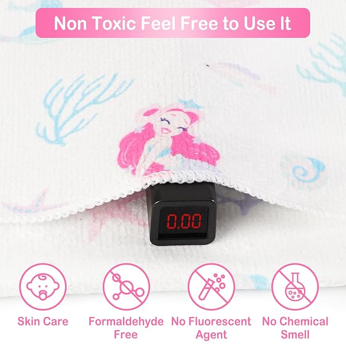 Viviland Baby Washcloths, Super Soft Baby Bath Towels for Newborn 24 Pack, Absorbent Face & Body Wash Cloth for Baby Girl, Mermaid Pattern, 9 x 9 inch