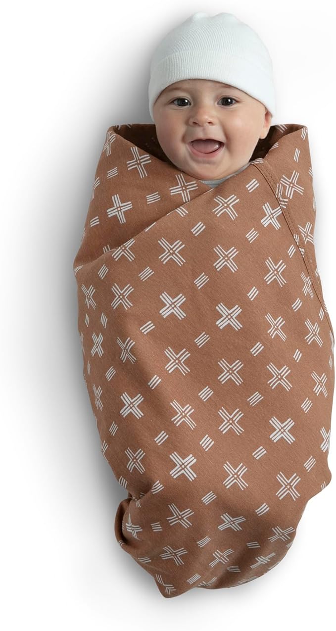 Delta Children 100% Organic Jersey Cotton Baby Receiving Blankets for Girls and Boys – 30x40 Inches - GOTS Certified (Pack of 2), Neutral Boho
