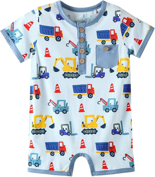 Baby Boy Romper Toddler Boys Short Sleeve Shorts Soft Jumpsuit Outfit Viscose Made from Bamboo