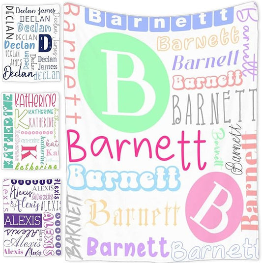 Personalized Baby Blanket for Girls and Boys,Super Soft Custom Baby Blanket with Name,Customized Swaddle Blankets Throw for Newborn,Infant,Toddlers