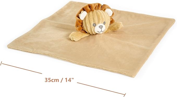 CREVENT Cozy Plush Baby Security Blanket, Loveys for Baby Girls and Boys, Birthday (Lion)