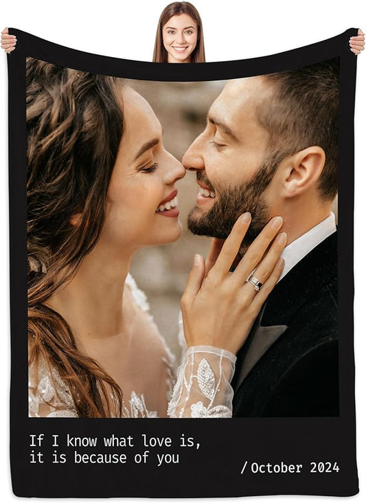 Coolenius Custom Photo Blanket - Personalized Gifts for Him & Her