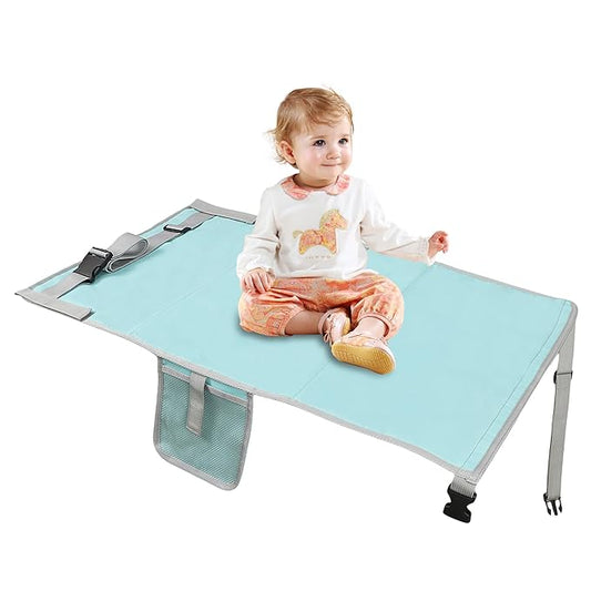 Toddler Airplane Bed, Portable Airplane Seat Extender for Kids, Durable Oxford Cloth – Waterproof and Easy to Clean, Flight Accessories for Toddlers Aged 1–4, Carry-On Compatible, Green