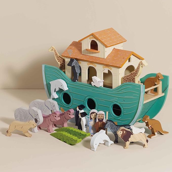 Le Toy Van - Pretend Play Educational Wooden Ark Role Play Toy | Suitable for A Boy Or A Girl 3 Years Old Or Older (TV259)