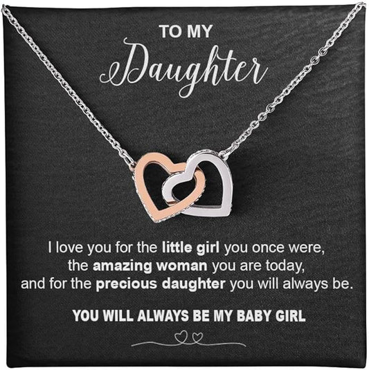 To My Daughter Gift Necklace From Dad or Mom - Badass Daughter Jewelry With Heartfelt Message & Elegant Box
