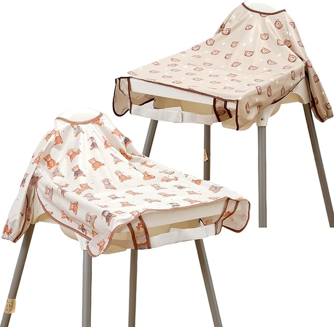 Long Sleeve Baby Bib-Mess Proof Baby Feeding Bibs with Adjustable Design for Babies during Eating or Highchair