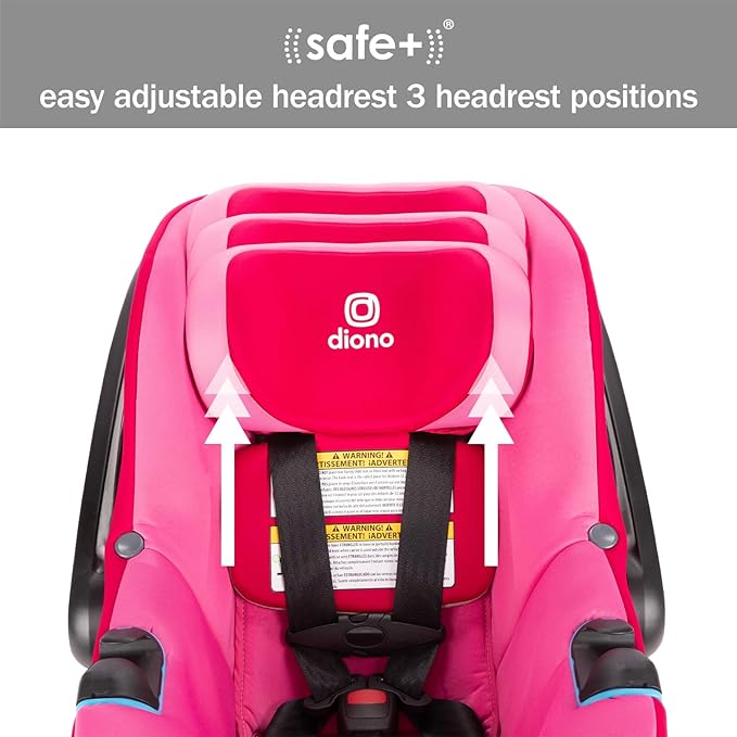 Diono LiteClik30 RXT SafePlus Infant Car Seat and Base, Rear-Facing for Infants 4-30lbs, SafePlus Engineering, with Infant Insert, UPF 50+ Sunshade (Pink Cotton Candy)