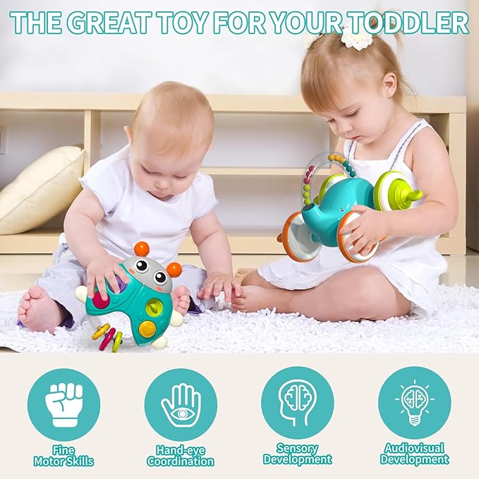 Early Learning Toys for 1 Year Old Boy, Baby Busy Toy with Lights and Sounds, Travel Sensory Cube for Toddlers 1-3, Learning Fine Motor Skills First Birthday Gifts for Toddler