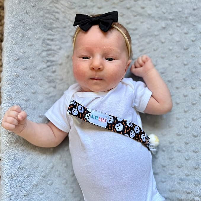 ALVABABY Baby Pacifier Clips for Boys Girls Halloween Pacifier Universal Holder Leash Pacifier Clip Binky Holder for Teether Toys Soothie 6 Pack 6DBP05-1