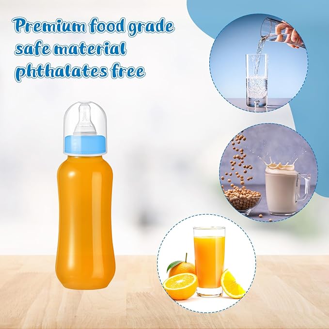Norme Baby Shower Bottles 9.5 oz Plastic Baby Bottles Chug Sign Shower Game Party Favors Baby Bottles Bulk for Baby Shower Decorations Gender Reveal Gifts(Blue, 24 Pcs)