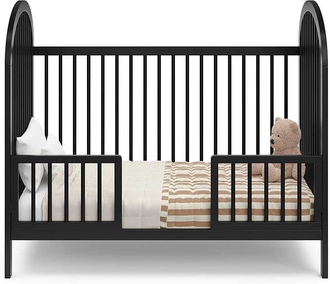 Graco Olivia Convertible Crib (Black) – GREENGUARD Gold Certified, 100% Solid Wood, Fits Standard Crib Mattress, Converts to Toddler Bed and Daybed, 4 Adjustable Mattress Heights