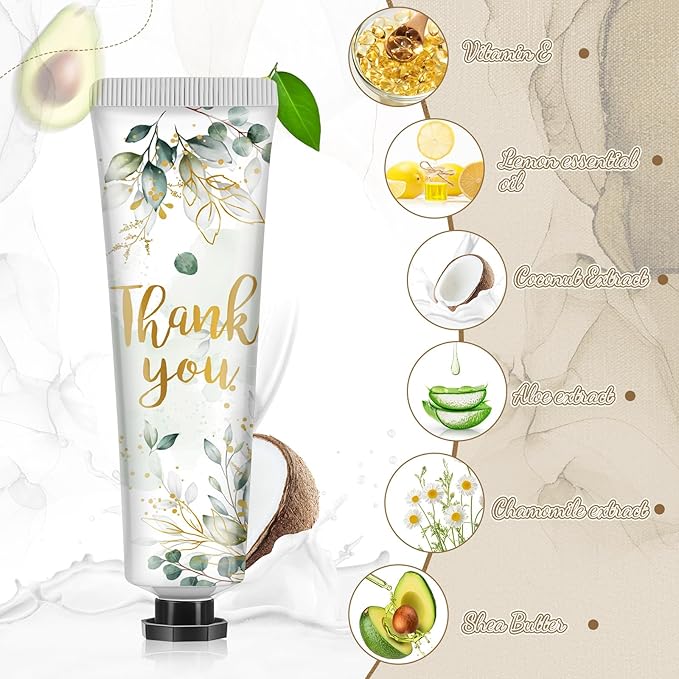 48 Sets Baby Shower Hand Cream Bulk Thank You Baby Shower Favors Bridal Thank You Hand Cream for Guests Travel Size Lotion with Organza Bags