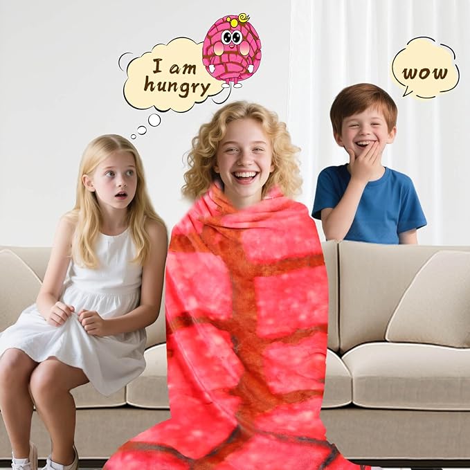 74in Concha Blanket White Elephant Gifts for Adults Useful Throw Blankets Woemn Men Party Cool Stuff Novelty Gag Sweet Shell Bread Soft Fleece Wrap