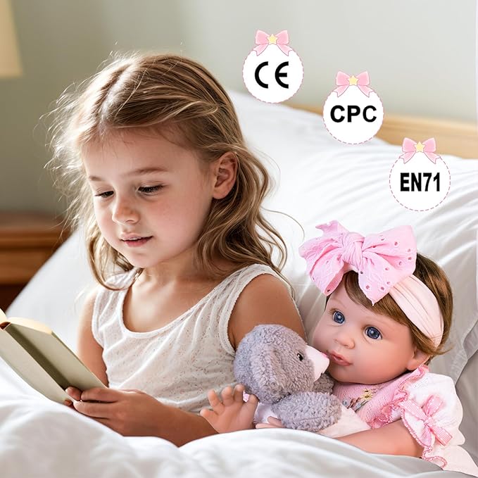 Aori Reborn Baby Dolls Lifelike - 22 Inch Realistic Reborn Baby Girl with Handmade Details | Includes Pink Outfit, Pacifier & Certificate | Premium Soft Vinyl Doll Gift for Collectors, Kids 3+