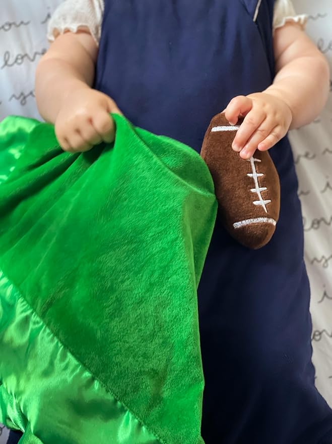 Yikestwins Football Lovey Blanket for Baby | Large 20" x 20" Baby Lovey Unisex | Cute Football Security Blanket for Babies and Toddlers