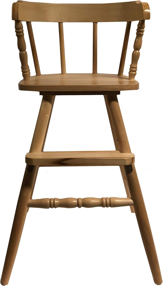Sargent's Sons Amish Style Wooden Youth Chair, Desk, Youth Dinning Chair with Step & Arms | (Clear Coat Finish)