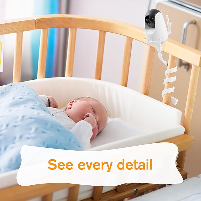 HiPP Baby Monitor Mount Camera Shelf Compatible with VAVA and Most Other Baby Monitors, Universal Flexible Baby Camera Holder, Securely Attaches to Crib Cot Shelves or Furniture, 1/4" Screw