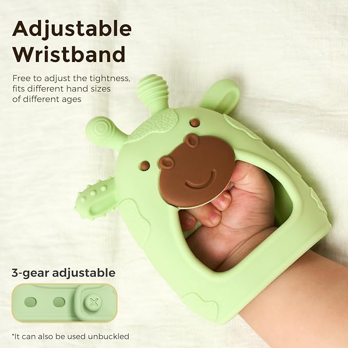 Momcozy Baby Teether Toys | Baby Teething Toys | Baby Teething Relief | Food Grade Silicone Teether Baby Toys | Baby Teether 0-6 Months | Teething Toy 6-12 Months | Baby Essential | Green