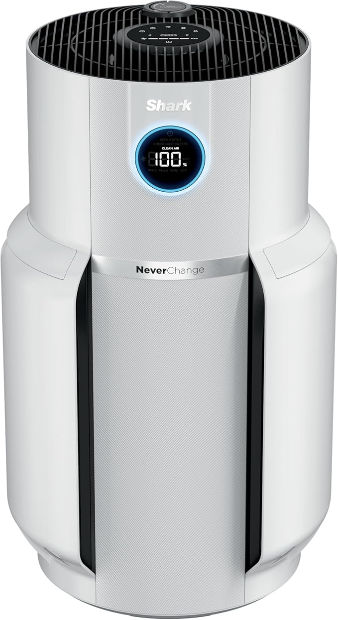 Shark Air Purifier for Home with NeverChange HEPA Air Filter, 1400 sq. ft. for Powerful Multi-Room Purification, 5-Year Filter, Filters Smoke, Captures 99.98% of Particles & Dust, HP302