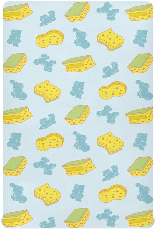 Baby Crib Sheets Sponge Foam Bubbles Pattern Crib Sheets for Boys Girls,Neutral Bassinet Toddler Bed Play Sheets Breathable Soft and Portable 52 * 28 * 9in