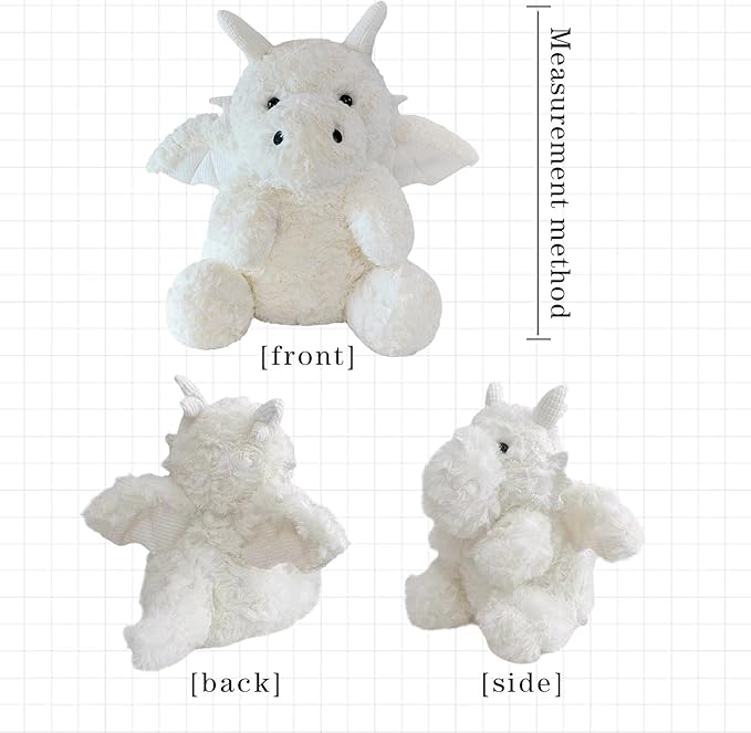 Little Flying Dragon - Cute Stuffed Animal Plush Toy - Adorable Soft Dragons Toy Plushies and Gifts - Perfect Present for Kids (White,22.04in/56cm)