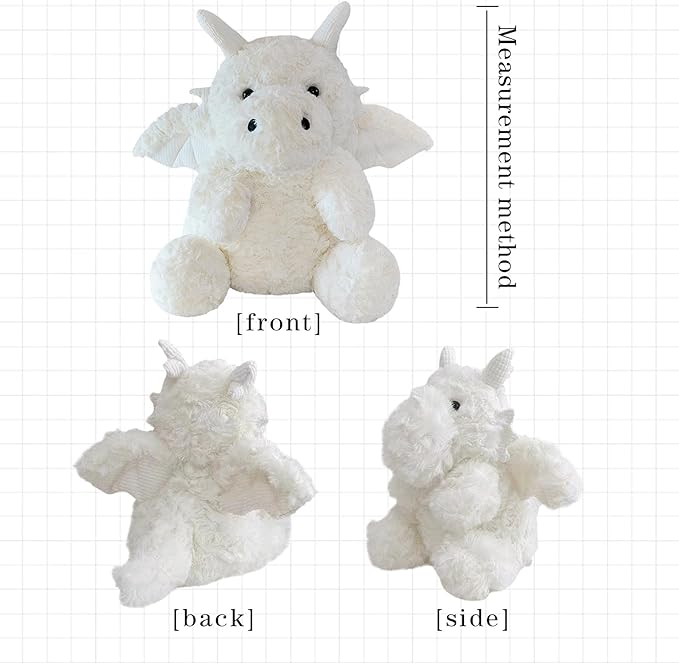 Little Flying Dragon - Cute Stuffed Animal Plush Toy - Adorable Soft Dragons Toy Plushies and Gifts - Perfect Present for Kids (White,7.87in/20cm)