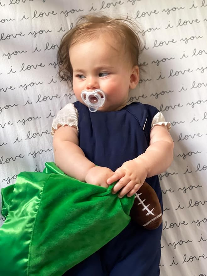 Yikestwins Football Lovey Blanket for Baby | Large 20" x 20" Baby Lovey Unisex | Cute Football Security Blanket for Babies and Toddlers