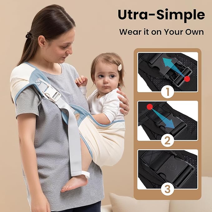 Baby Carrier Newborn to Toddler, Baby Sling Carrier, Toddler Carrier 25-60 lbs with Adjustable Straps, Soft Padded Edges, Lightweight and Travel-Friendly Newborn Baby Carrier