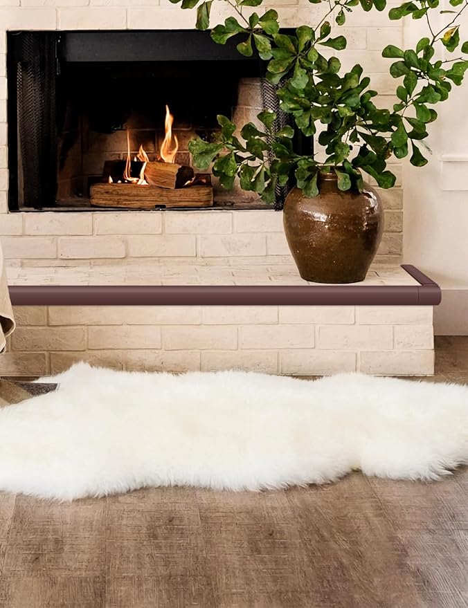 Foam Corner Protector for The Fireplace Hearths Edge and Corner Guard, with Retardant Materials Foam Safety Bumpers Baby Proofing (Coffee)