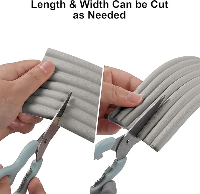 Upgrade Baby Proofing Edge Corner Protector, 16.4ft Edge Guards Padding with 3M Adhesive, Extra-Wide Soft Rubber Foam Padding, Furniture,Sharp Edge Safety Corner Edge Bumper Guard-Gray