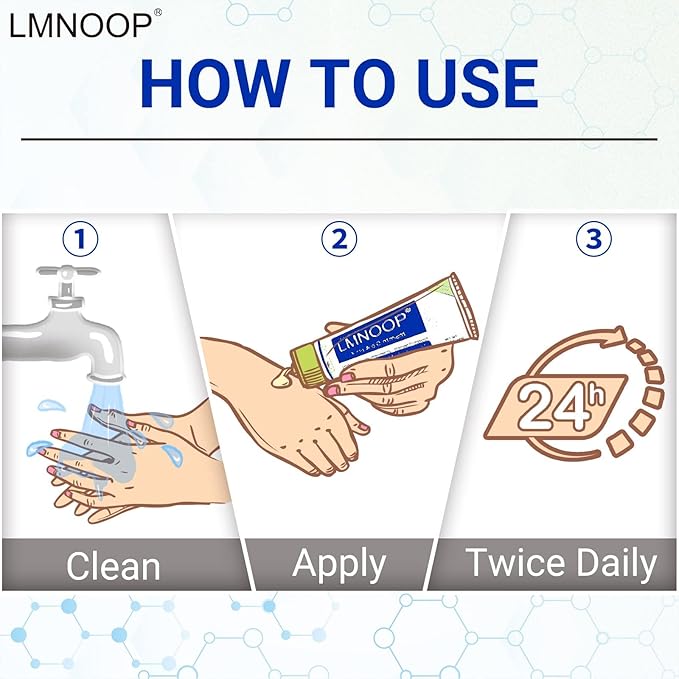 LMNOOP® Eczema Cream, Maximum Strength Treatment Ointment for Dermatitis, Rash, Psoriasis, Urticaria, Tinea Pedis, Fungal Infection, Anti-Itch, Relief for Sensitive & Irritated Skin, 1.76oz 2PCS