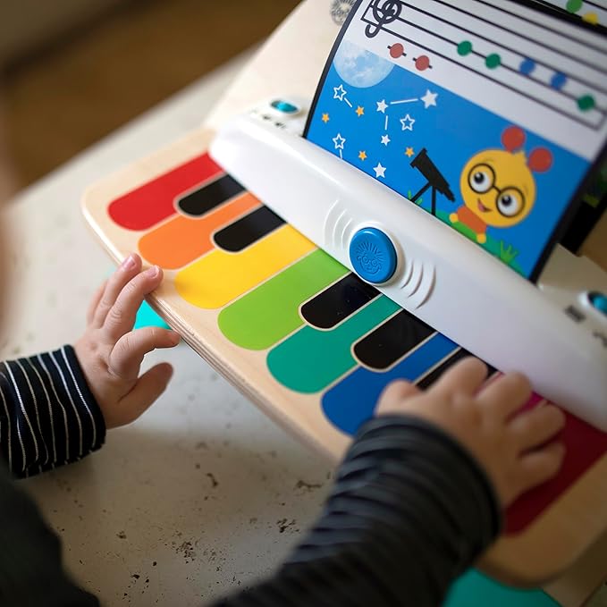 Baby Einstein and Hape Magic Touch Wooden Toy Piano, Montessori Musical Learning Toy for Babies and Toddlers 6mo+