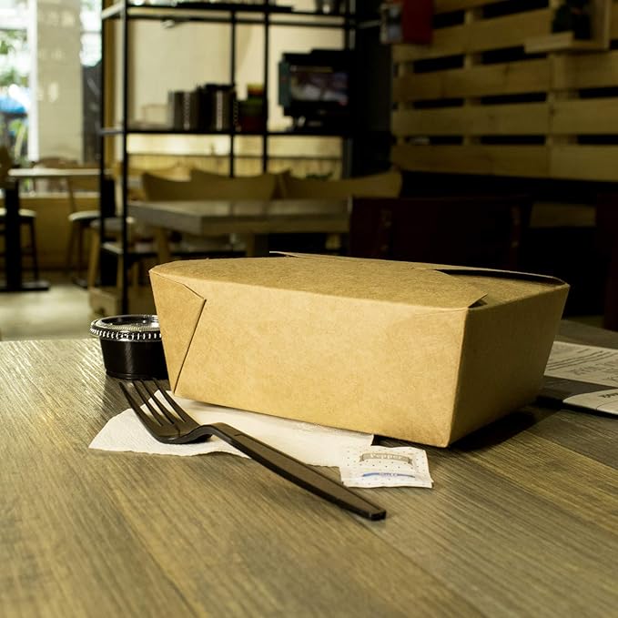 Karat Paper To Go Boxes [48 oz - 300 ct] Leak-Resistant, Microwavable, Heavy-Duty Take Out Boxes | Grease Resistant & Stackable | #8 Kraft Brown