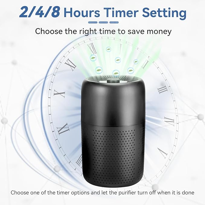 2 Pack YARIKI Air Purifiers for Bedroom Home with Aromatherapy Function,Small Air Purifier with Nightlight Speed Control,24dB Low Noise for Better Sleep,For Pet Room Dorm Kitchen,P60 (Black)