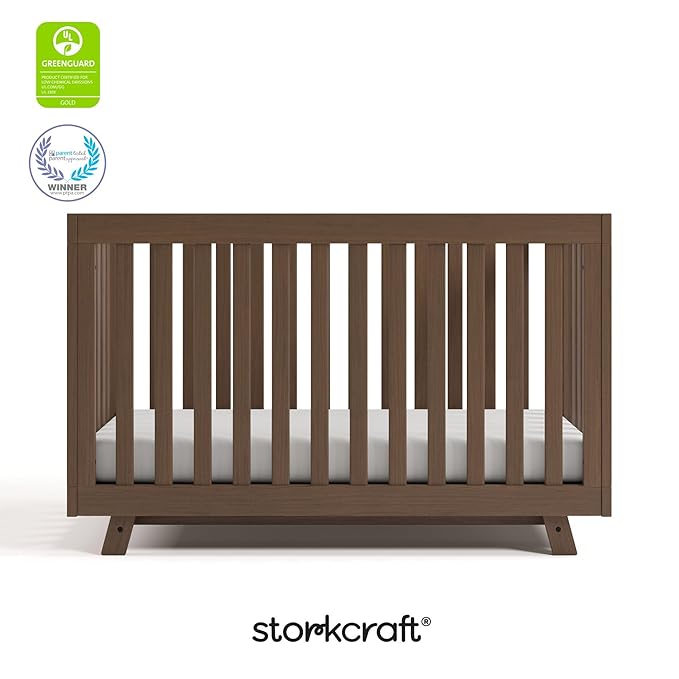 Storkcraft Beckett Grow-with-Me Convertible Crib (Hazelnut) – GREENGUARD Gold Certified, Converts to Toddler Bed & Daybed, Fits Standard Crib Mattress, Easy-to-Assemble
