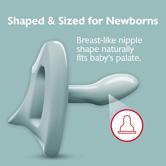 NUK 100% Silicone Comfy Orthodontic Pacifiers, 0-6 Months, Blue Fashion, Timeless Collection, 5 Count