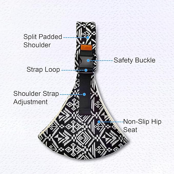 Baby Sling Carrier Newborn to Toddler Adjustable One-Shoulder Design with Hip Seat Support, Labor-Saving Baby Wraps Carrier 10-30 lbs(Blue Sailboat)