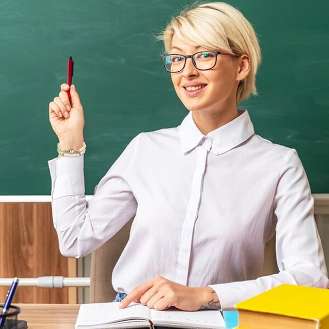 Lamyba Teacher Appreciation Gifts for Women,Handmade Positive Sunflower Crochet Doll, Inspirational Card, Keychains, Bracelet & Gift Box, Christmas/Valentines Day/Thank You Gifts for Teacher