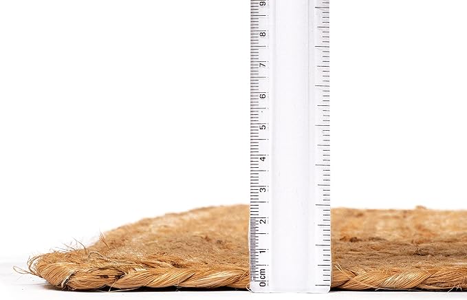 Hausattire Hand Woven Jute Braided Rug, 2'x6' – Natural, Reversible Boho Entry Area Rugs for Kitchen, Living Room I Farmhouse Indoor Outdoor Decorative Floor Rug, 24x72 Inches