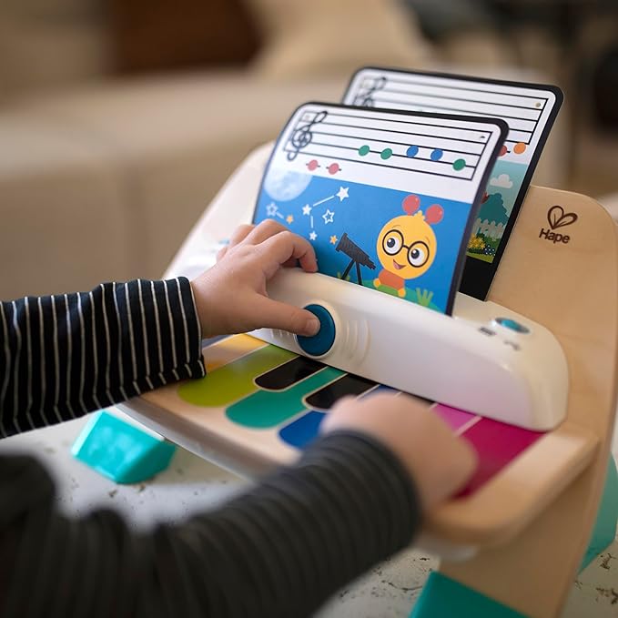 Baby Einstein and Hape Magic Touch Wooden Toy Piano, Montessori Musical Learning Toy for Babies and Toddlers 6mo+